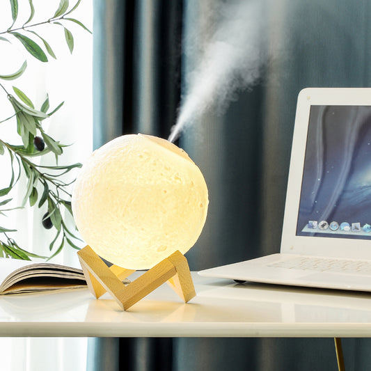 MoonMist Aura – 3D Moon Lamp with Built-in Air Humidifier, rechargeable